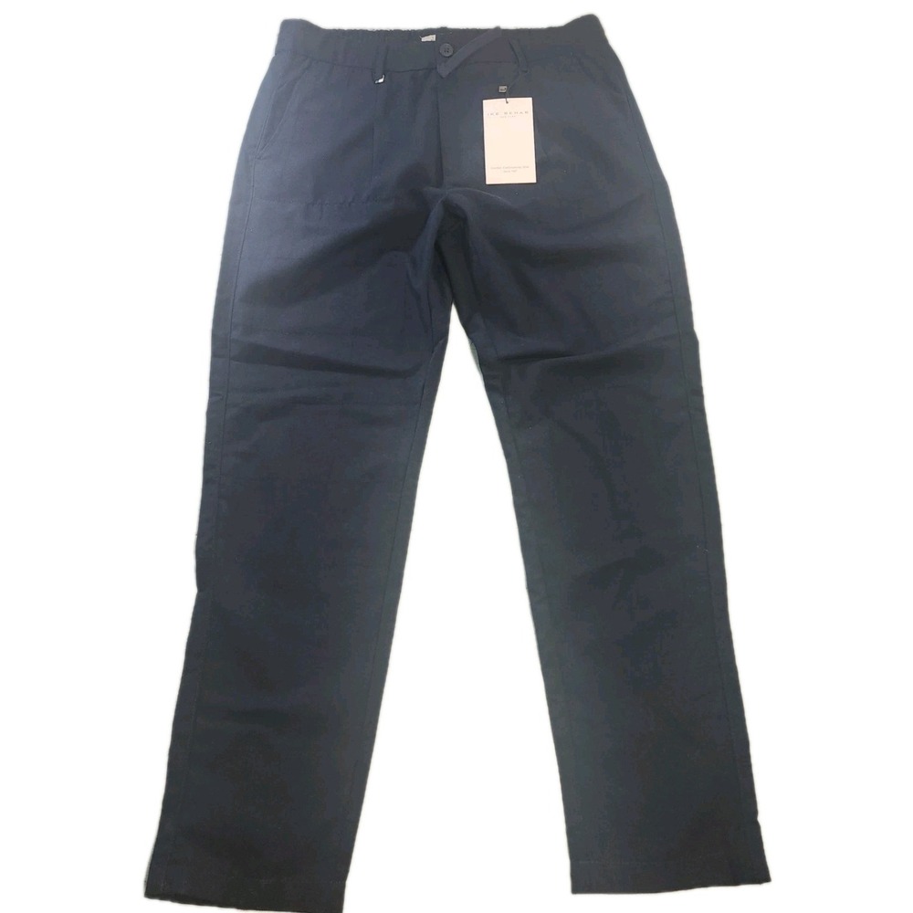 IKE BEHAR New York Pants Mens L Linen Blend Drawstring Regular‎ Fit Blue $115 - Picture 2 of 12